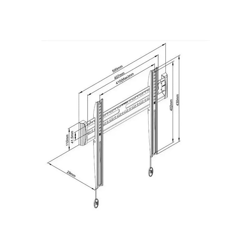 Soporte Fijo Para Tv  De 32 A 65 Pulgadas Ms-d2-f Negro