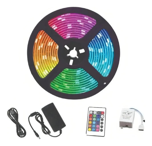 Luz LED RGB 5m 5050 12V IP65 para Interior y Exterior Marca Led