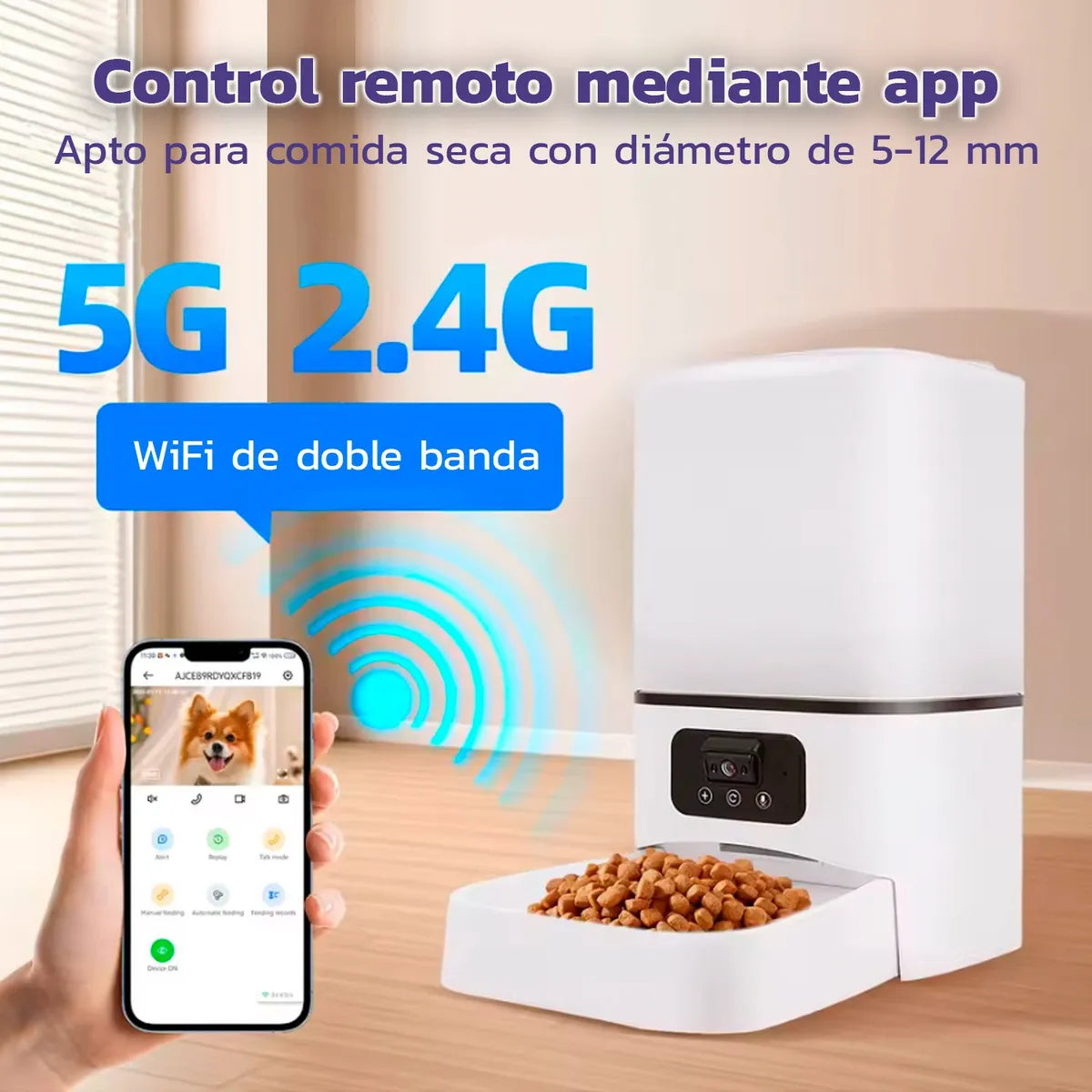 Comedero Inteligente Para Mascotas Con Cámara Y Micrófono