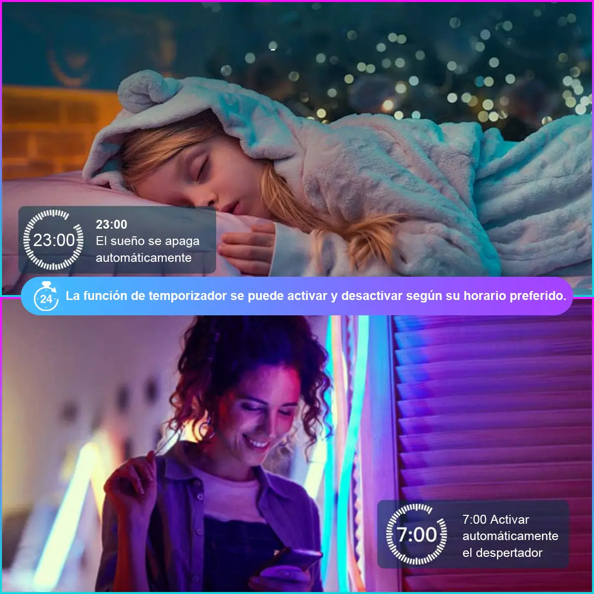 Tira De Luz Led Rgb De Neón Ip65 Flexible Bluetooth De 5m