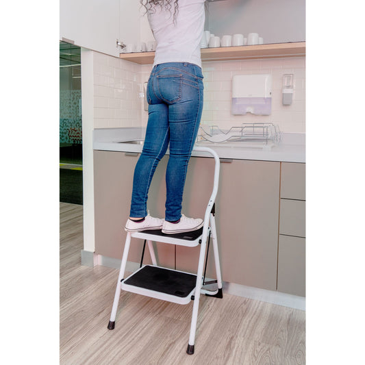 Escalera Tubular Plegable Pretul de 2 Peldaños – Compacta, ligera y segura