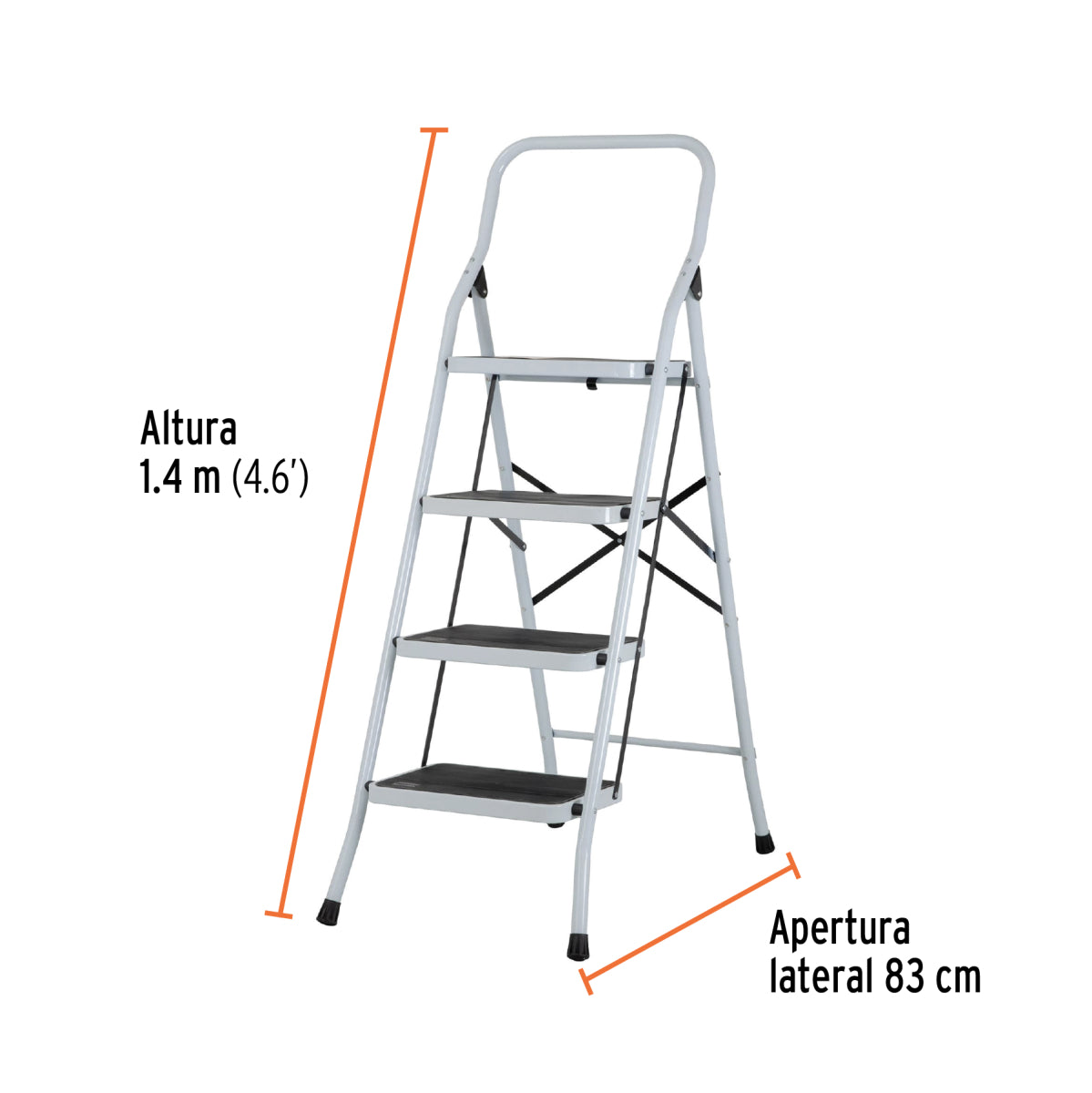 Escalera Plegable Pretul 4 Pasos Resistente Y Práctica