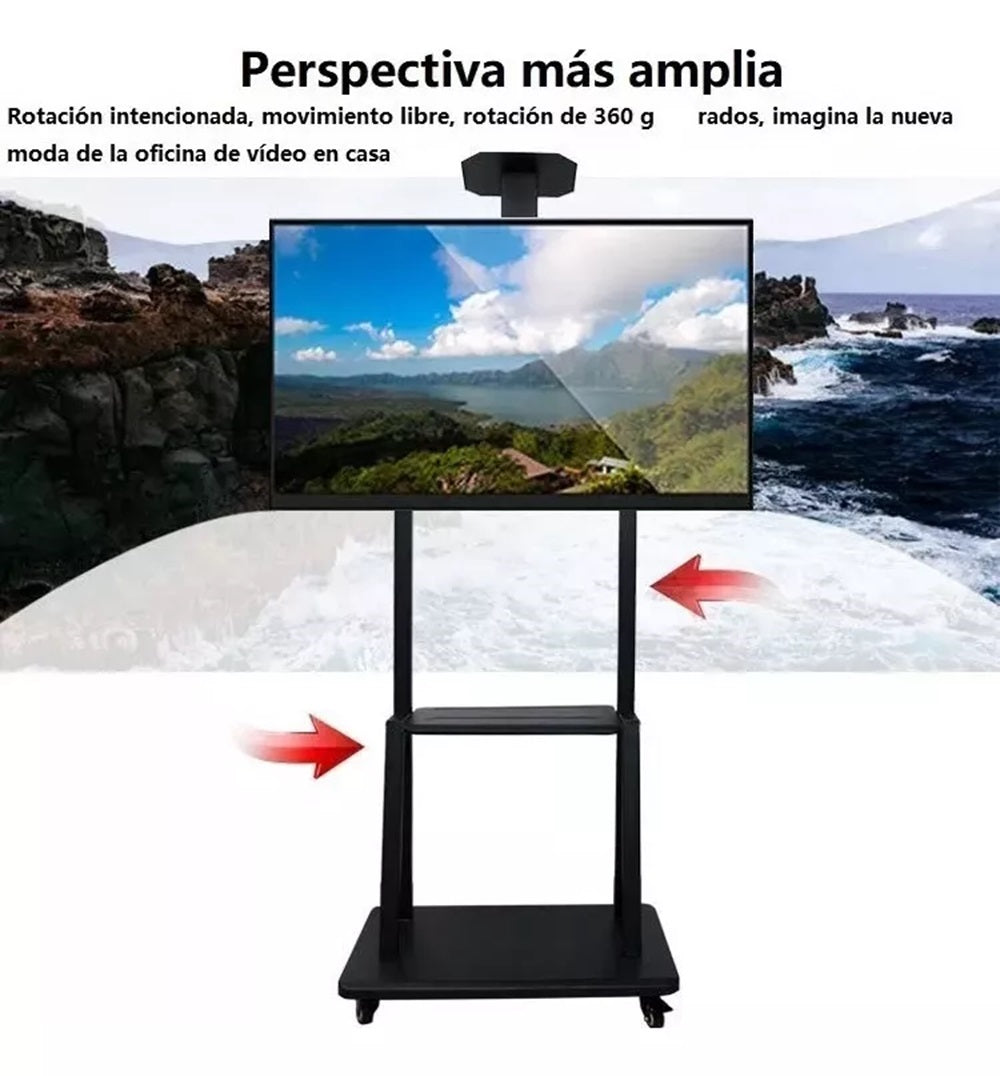 Soporte  Pedestal Ruedas 32 A 65 Tv Móvil Carrito