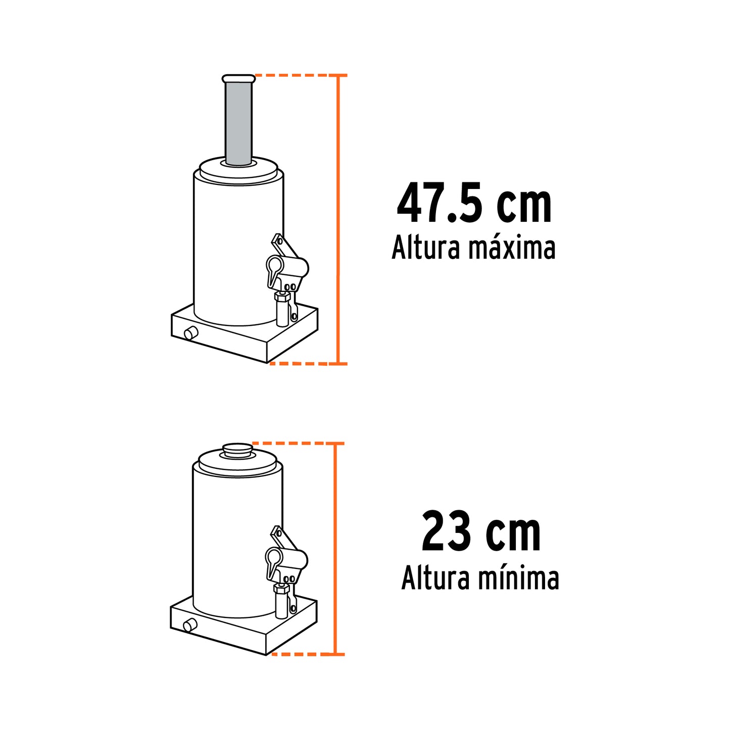 Gato hidráulico de botella de 16 Ton, Truper