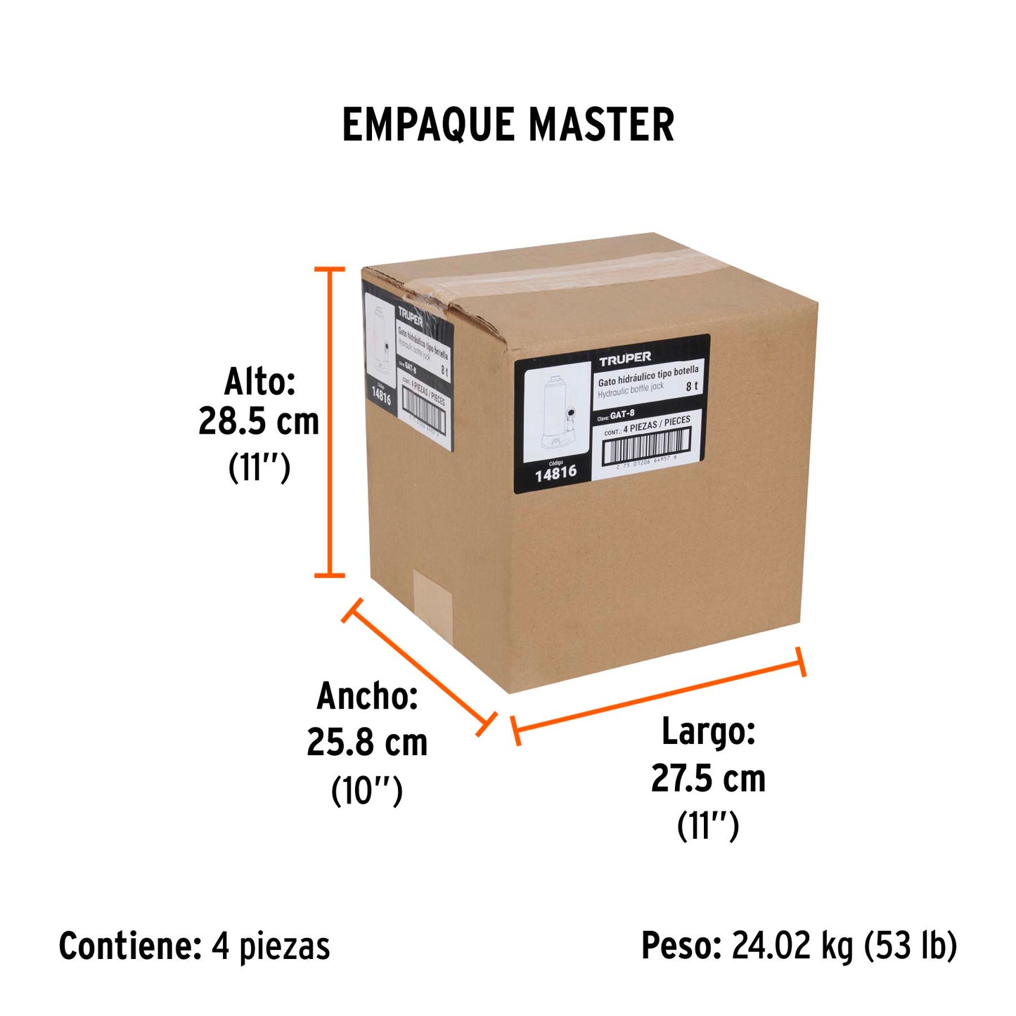 Truper Gato 8 Ton – Seguridad y estabilidad total