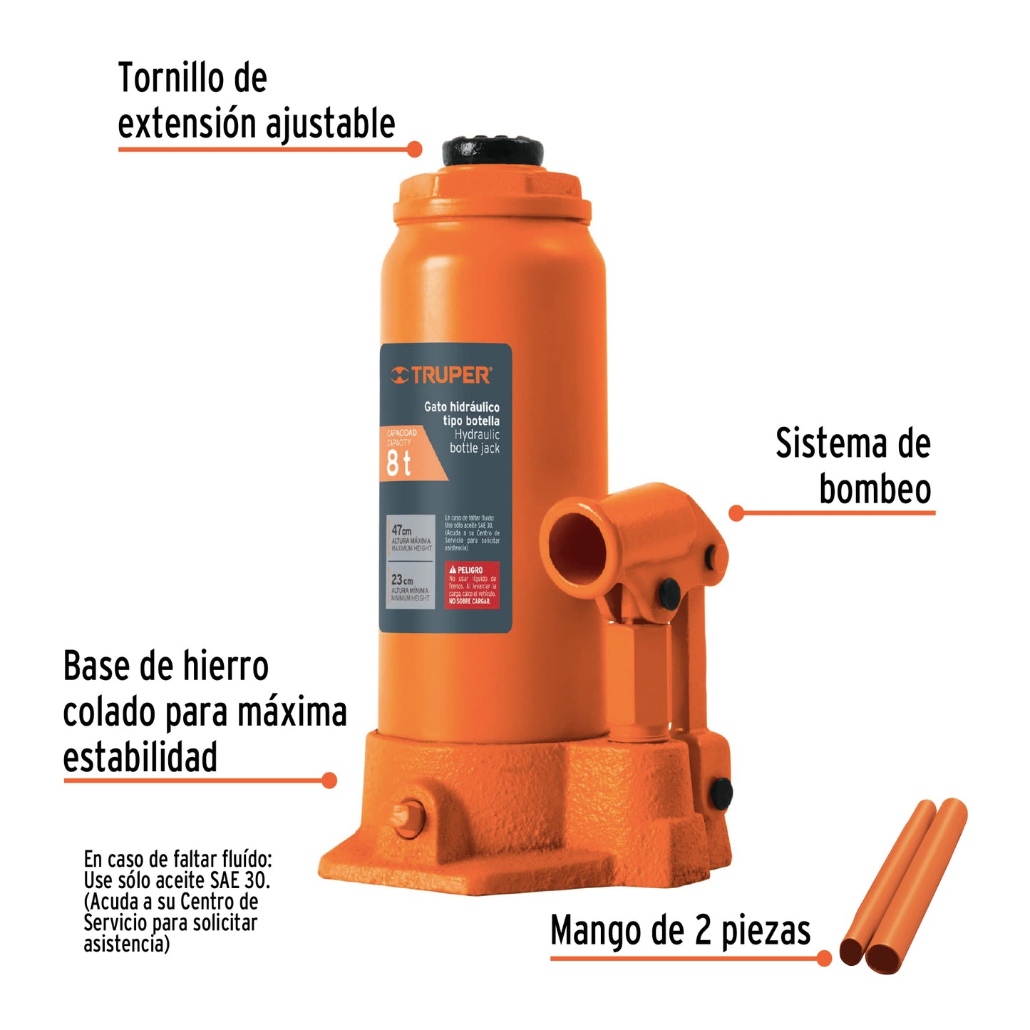Truper Gato 8 Ton – Seguridad y estabilidad total