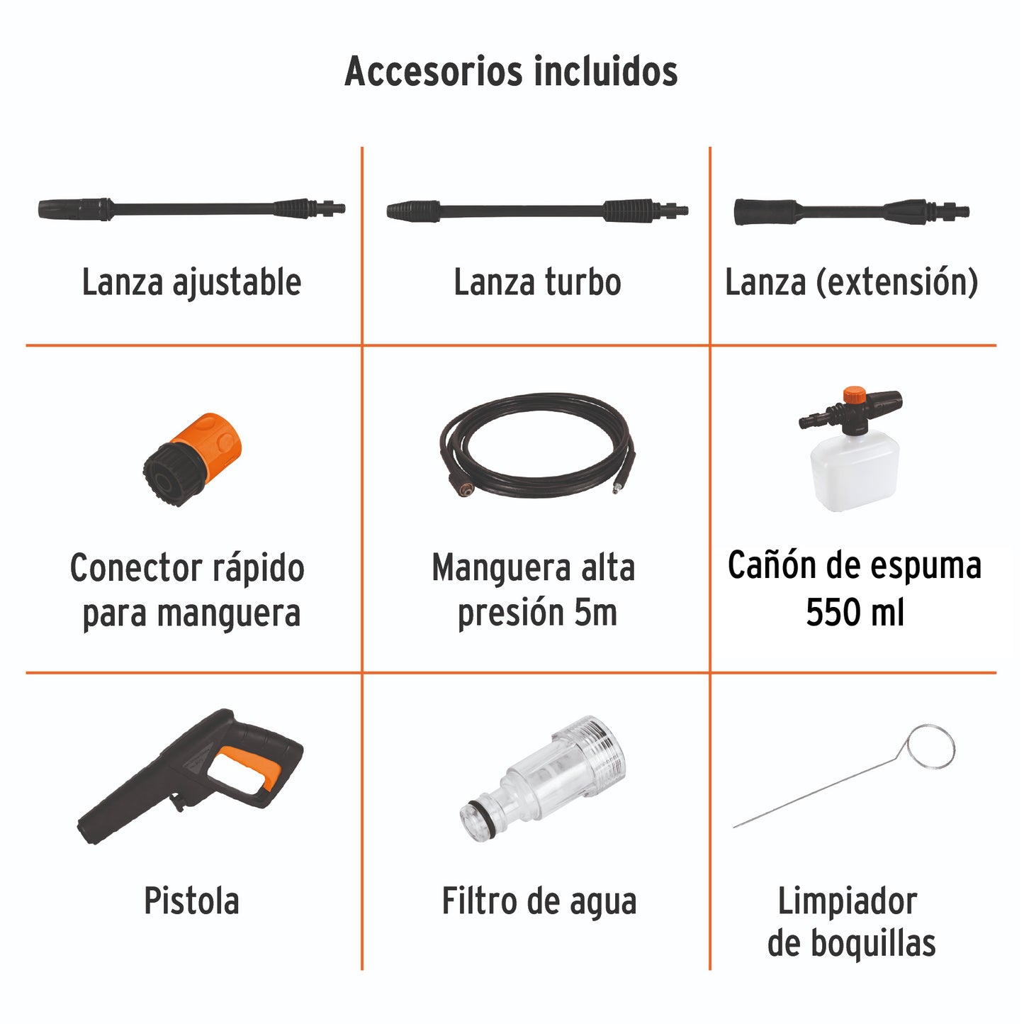 Hidrolavadora Portátil Truper 1.9 HP con Doble Filtro y 3 Lanzas 1500