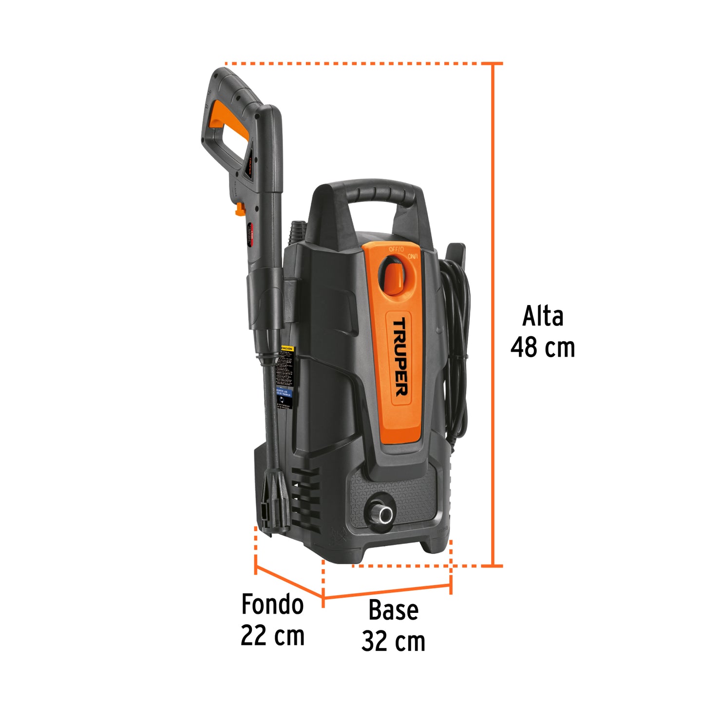 Hidrolavadora Portátil Truper 1.9 HP con Doble Filtro y 3 Lanzas 1500