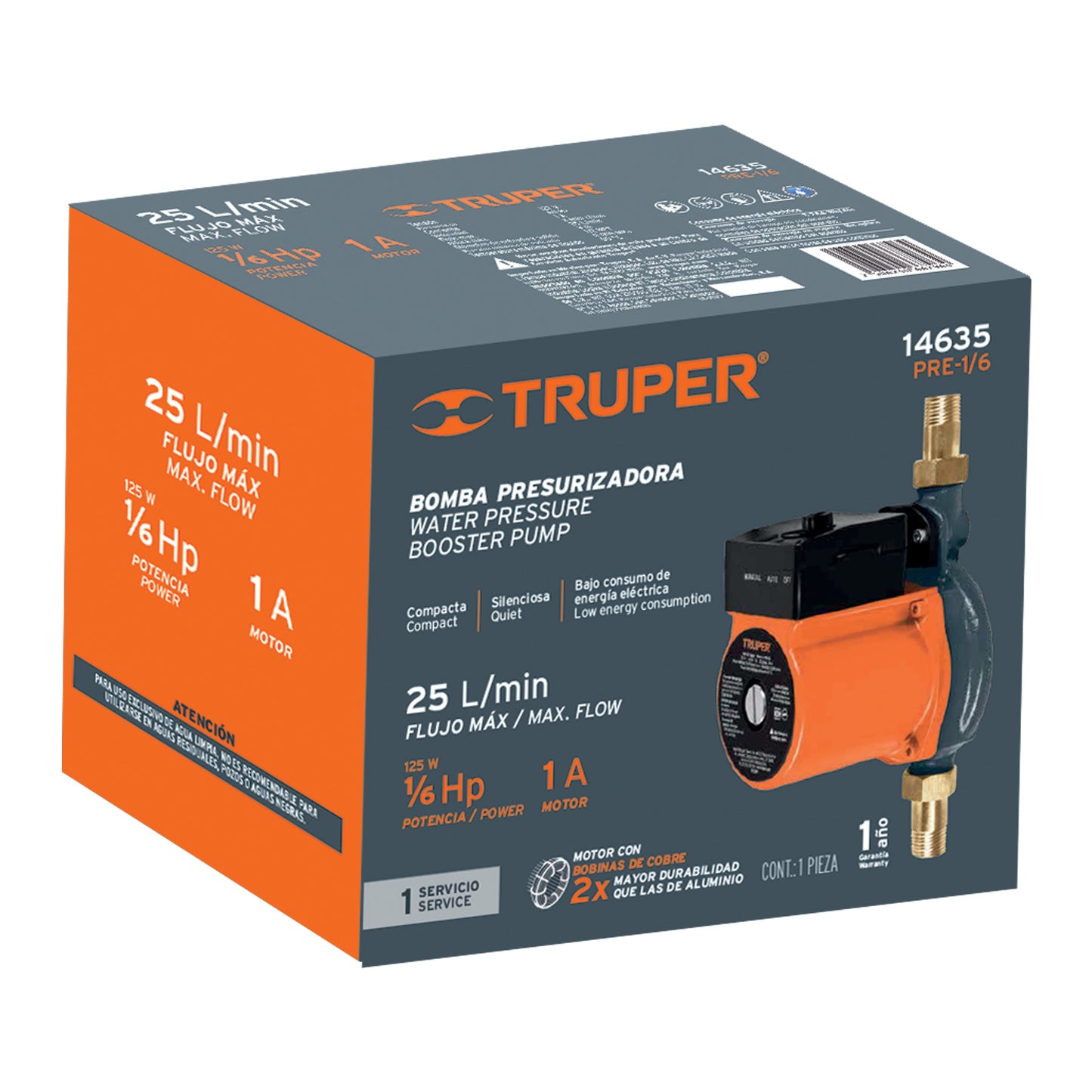 Bomba presurizadora 1/6 HP, TRUPER