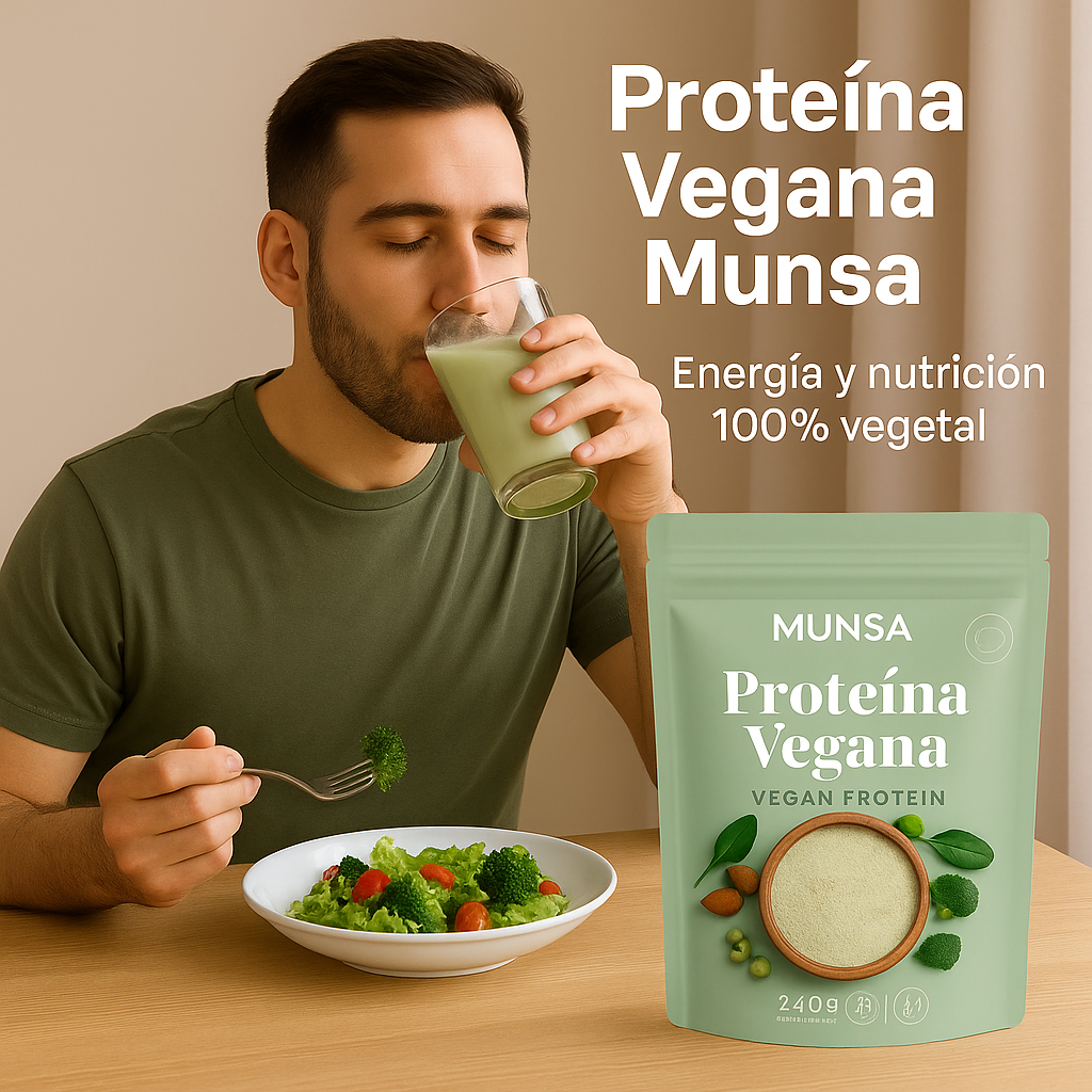 Proteína Vegana Munsa En Polvo Con Almendra Arveja Brócoli Y Espirulina Suplemento Natural Alto En Proteínas Energía Recuperación Muscular Saludable