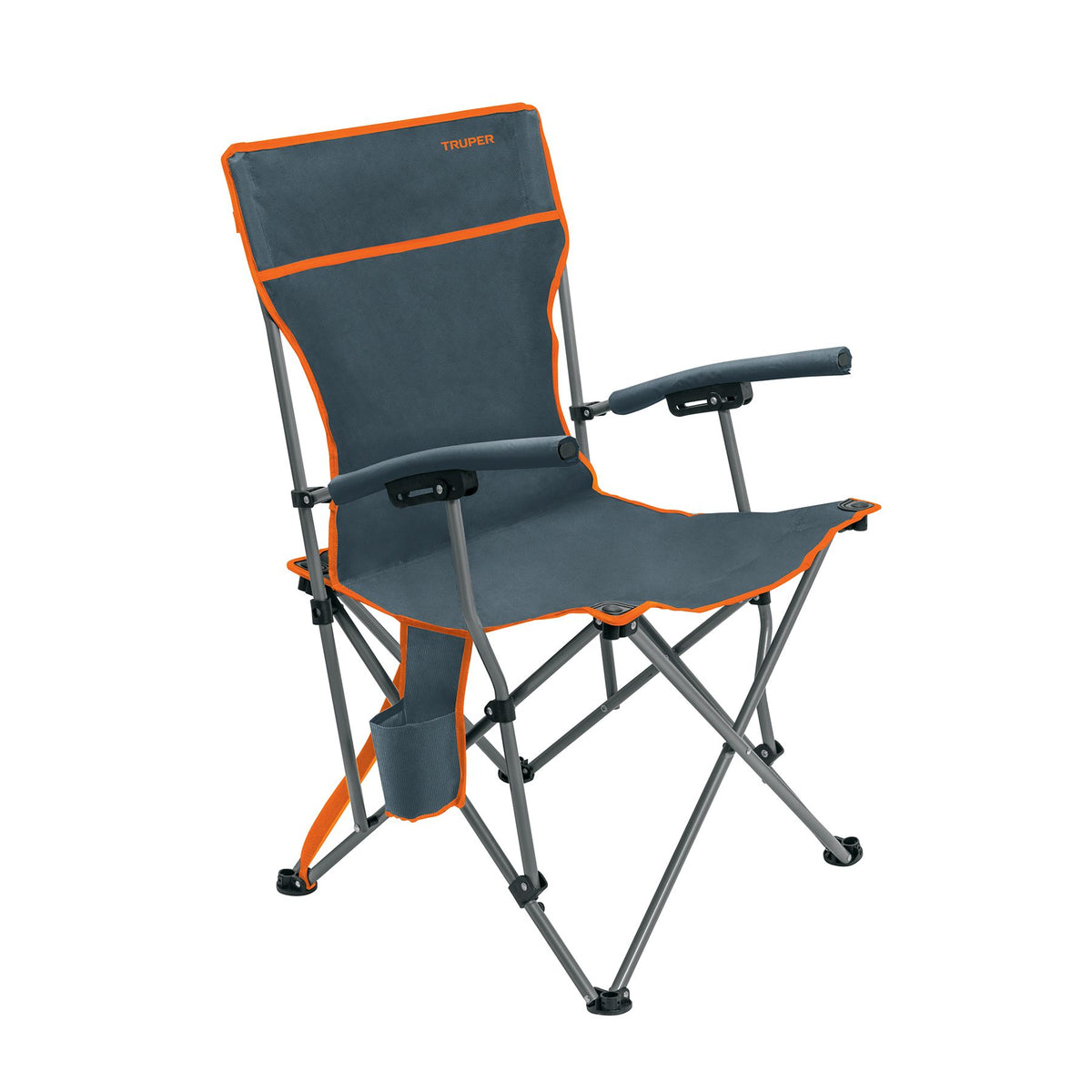 Silla Truper Plegable Portátil Con Brazos Y Portavasos