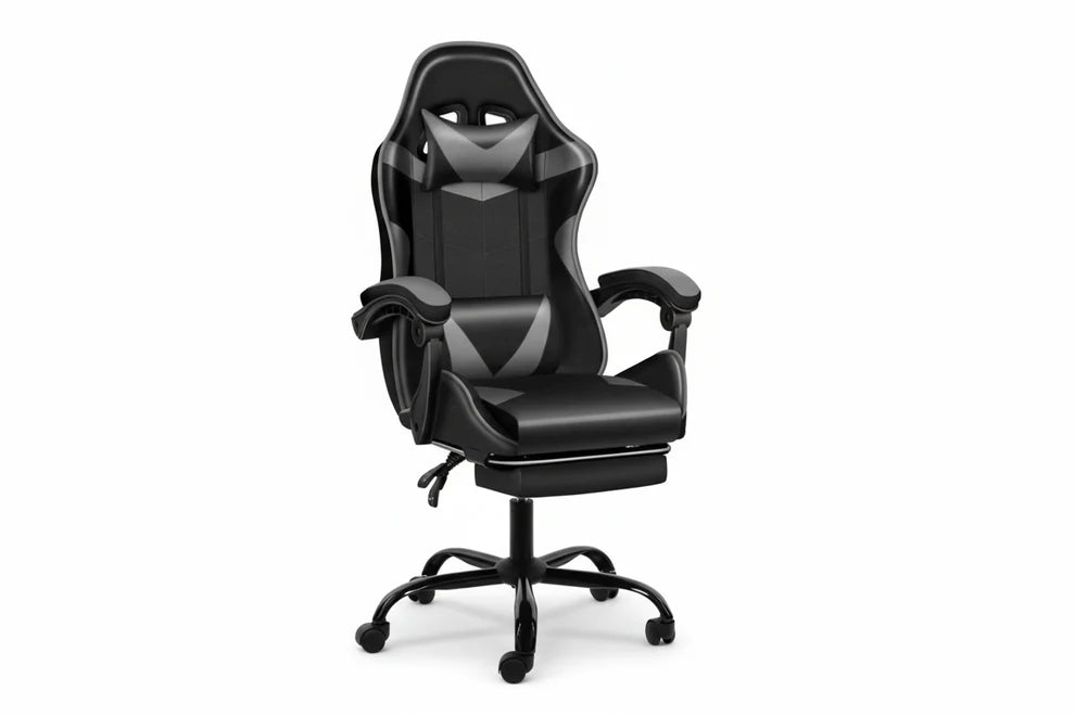Silla Gamer y Oficina Apoya pies Reclinable TriMAx Pc Azul rojo negro, rosa blanco