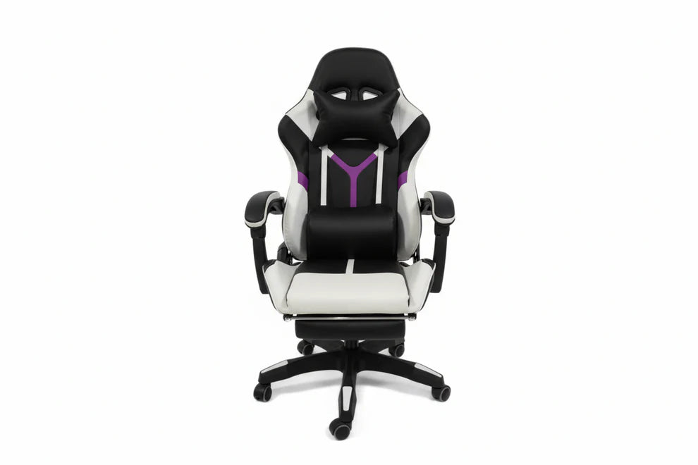 Silla Gamer y Oficina Apoya pies Reclinable TriMAx Pc Azul rojo negro, rosa blanco