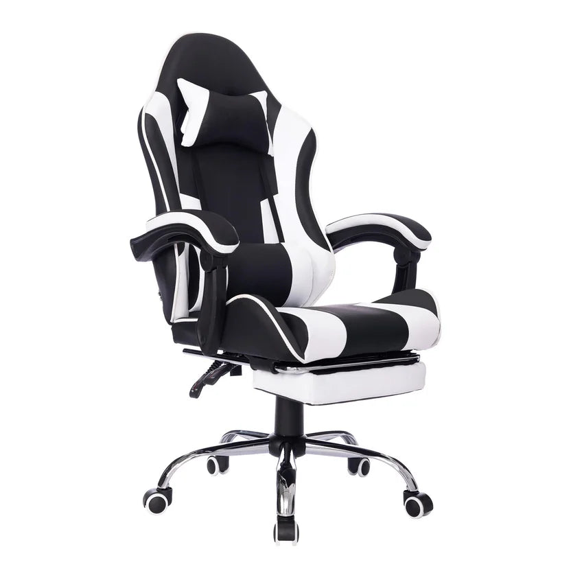 Silla Gamer y Oficina Apoya pies Reclinable TriMAx Pc Azul rojo negro, rosa blanco