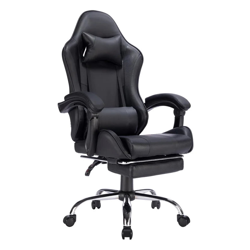 Silla Gamer y Oficina Apoya pies Reclinable TriMAx Pc Azul rojo negro, rosa blanco