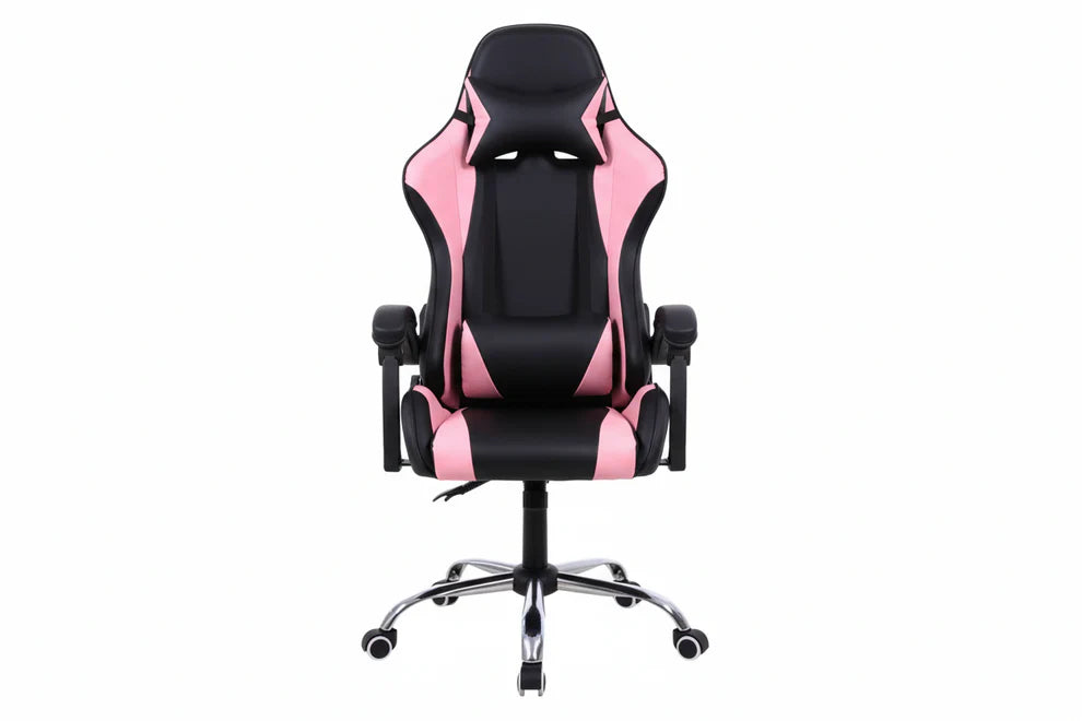 Silla Gamer y Oficina Apoya pies Reclinable TriMAx Pc Azul rojo negro, rosa blanco