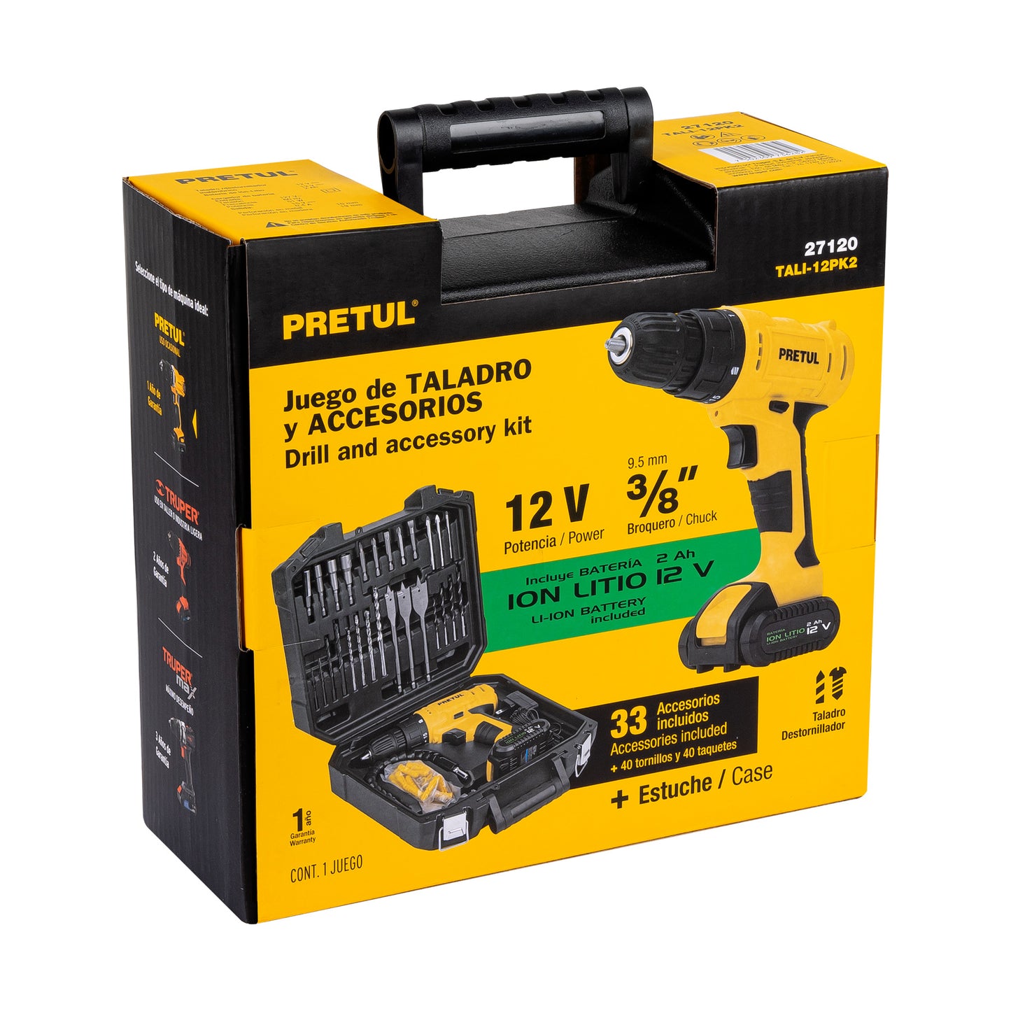 kit Taladro Pretul 12V Ligero Para Instalar Y Reparar