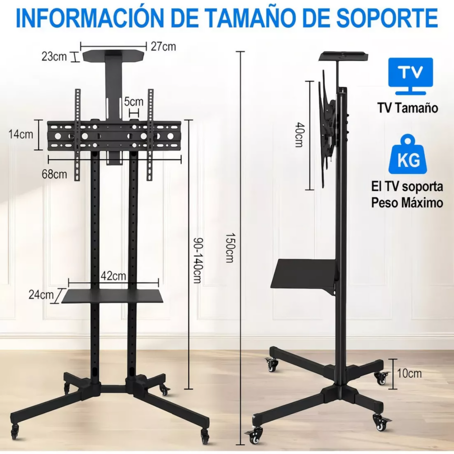Soporte Pedestal Tv De 32 A 70 Curvos y Planos