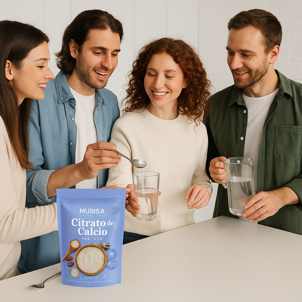 Citrato De Calcio Munsa En Polvo Fortalece Huesos, Dientes Y Articulaciones Con Energía Y Alta Absorción Diaria 240g