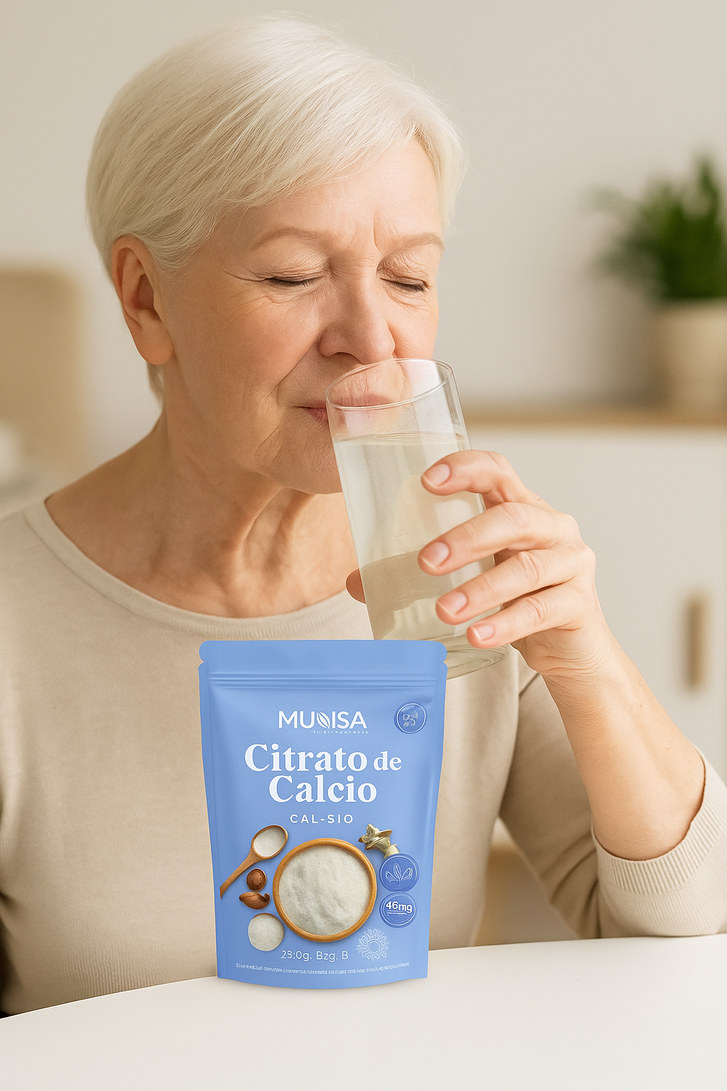 Citrato De Calcio Munsa En Polvo Fortalece Huesos, Dientes Y Articulaciones Con Energía Y Alta Absorción Diaria 240g