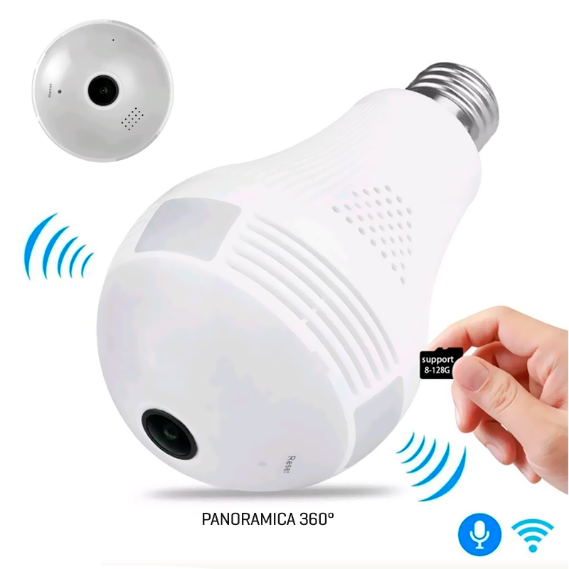 Camara Foco Espía Ip 360 Grados Wifi Full Hd