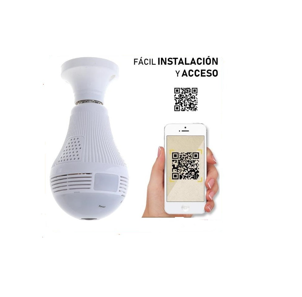 Camara Foco Espía Ip 360 Grados Wifi Full Hd