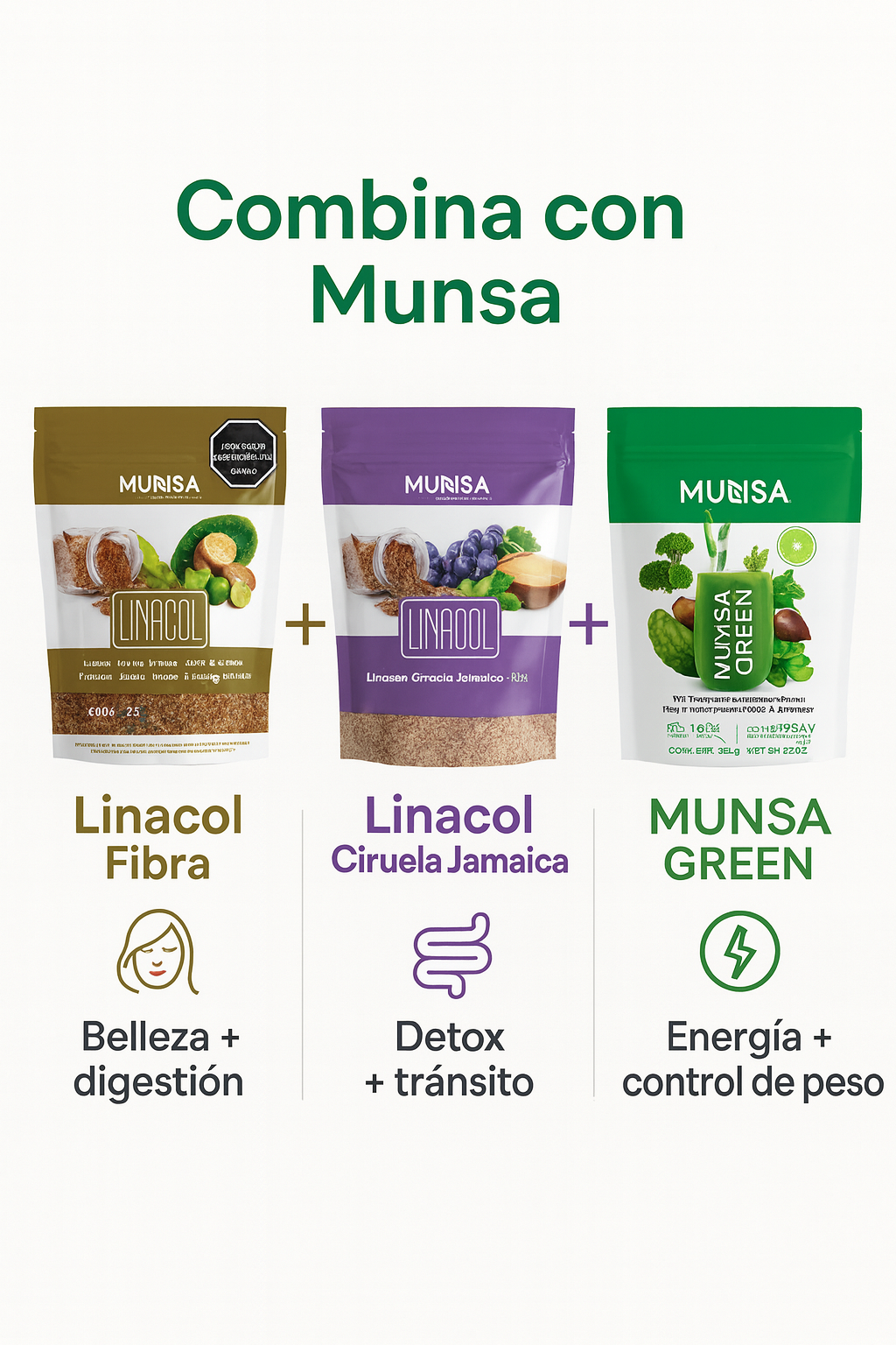 Linacol 500g Linaza Nopal + Yacón + Té Verde Saludable