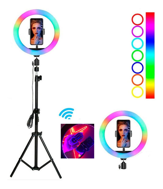 Aro de luz Led de 26 cm  con Tripode y base para Celular