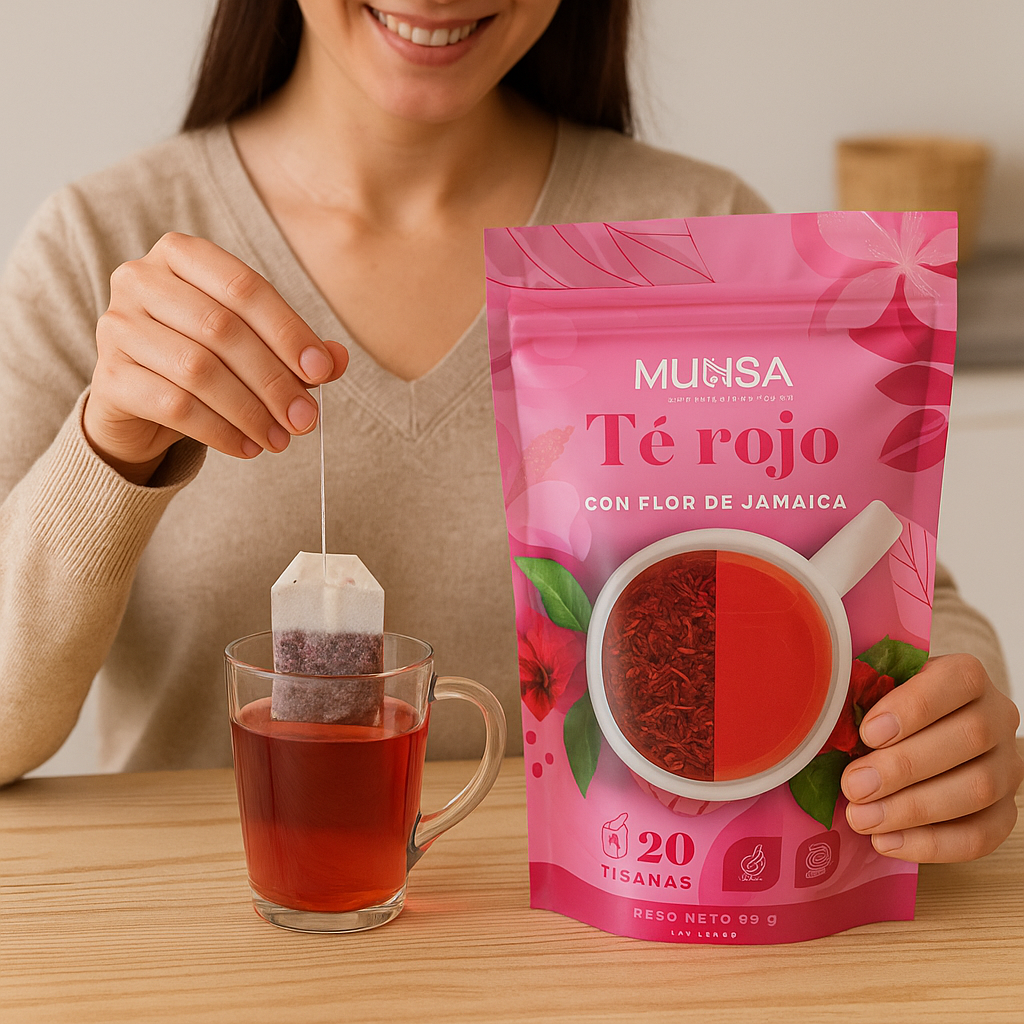Té Rojo Munsa Con Flor De Jamaica Detox Natural