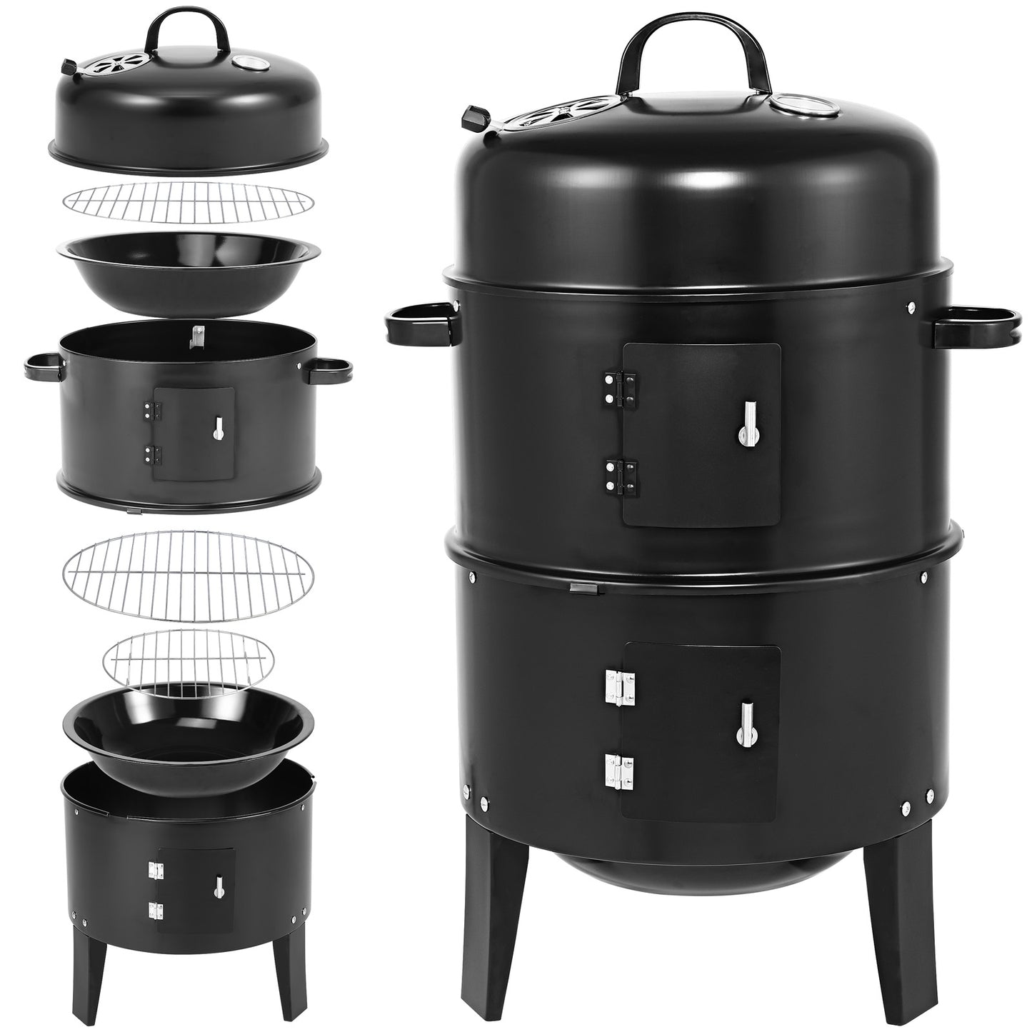 Asador Barril Ahumador Aire Libre Portátil 3 En 1
