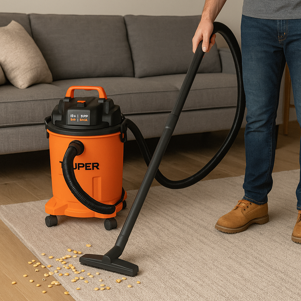 Aspiradora de sólidos y líquidos, 4 gal, plástica, TRUPER