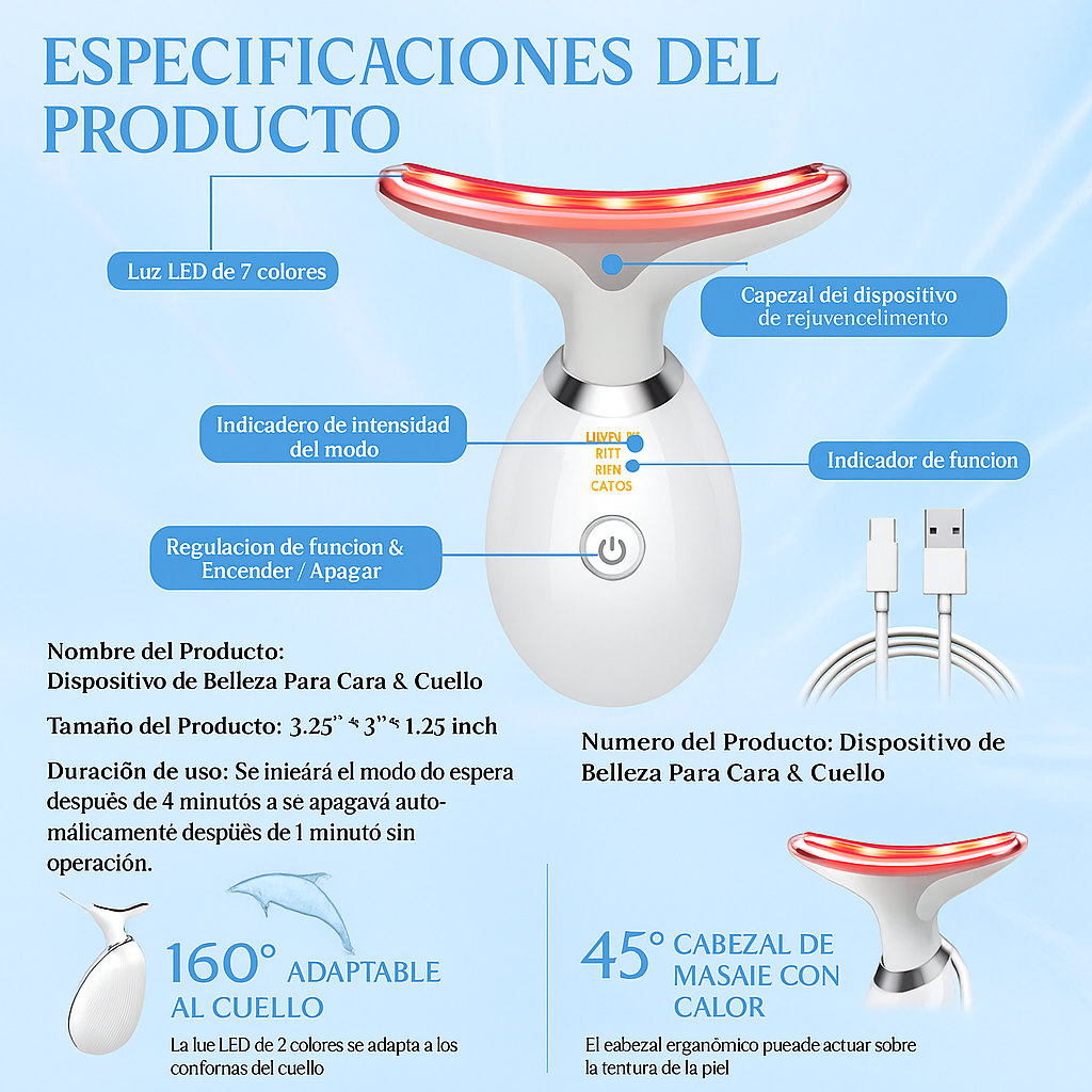 Masajeador facial Maquina Lifting Facial Luz