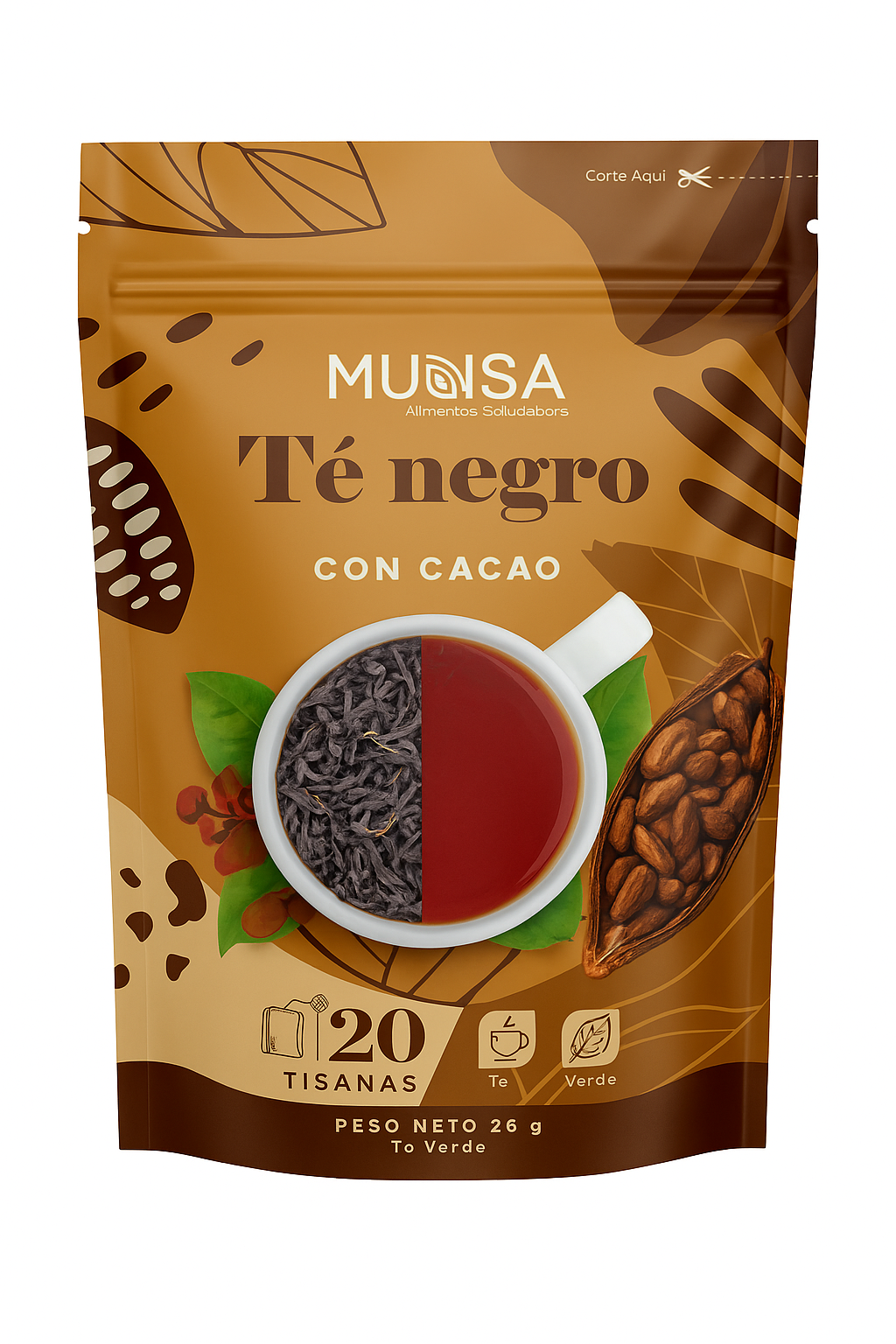 Té Negro Cacao Munsa Bienestar Y Placer Diario