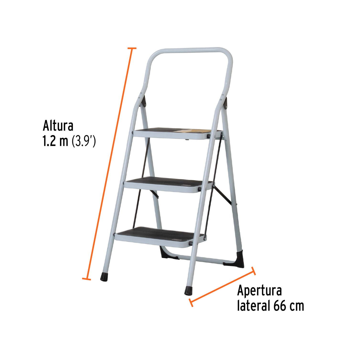 Escalera Pretul 3 Peldaños Plegable, segura en cada paso