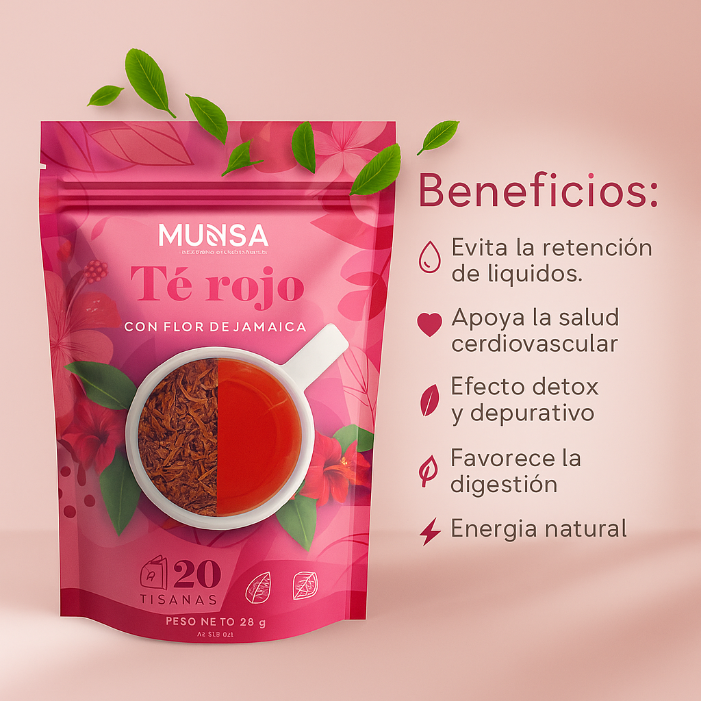 Té Rojo Munsa Con Flor De Jamaica Detox Natural
