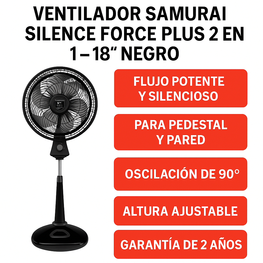 Ventilador Samurai Force Plus 2 En 1 - Diámetro 18 Cm