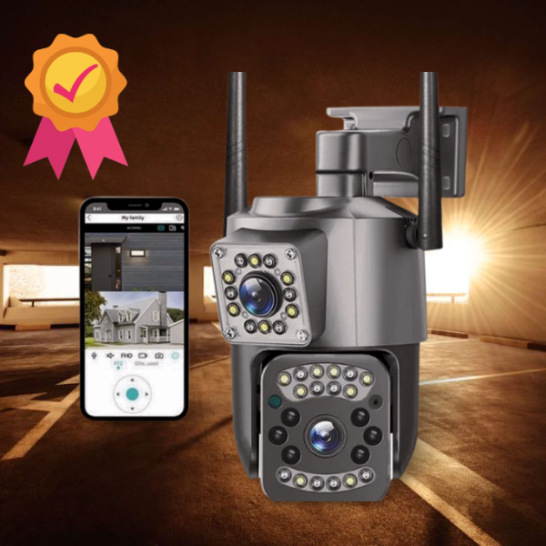 Camara De Seguridad Ptz Doble Lente Alta Definicion Exterior Color Gris Oscuro
