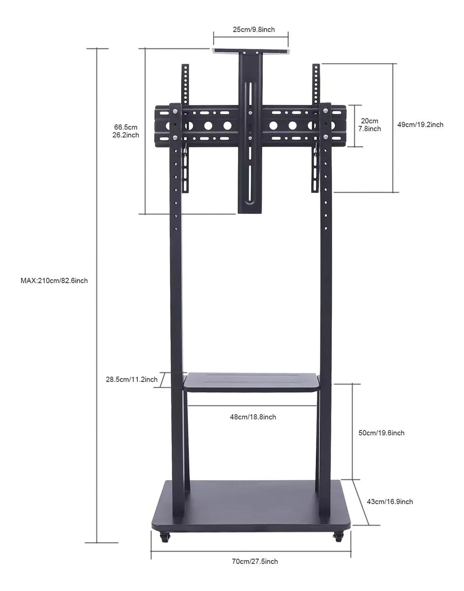 Soporte  Pedestal Ruedas 32 A 50 /max 50kg Tv Móvil Carrito