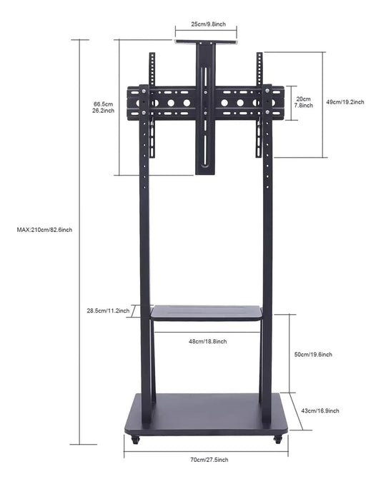 Soporte  Pedestal Ruedas 32 A 50 /max 50kg Tv Móvil Carrito