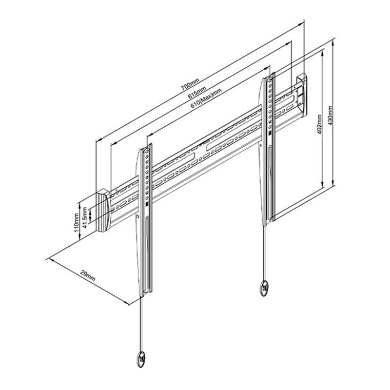 Soporte c3-f De Pared Para Tv/monitor De 40 A 75 Negro