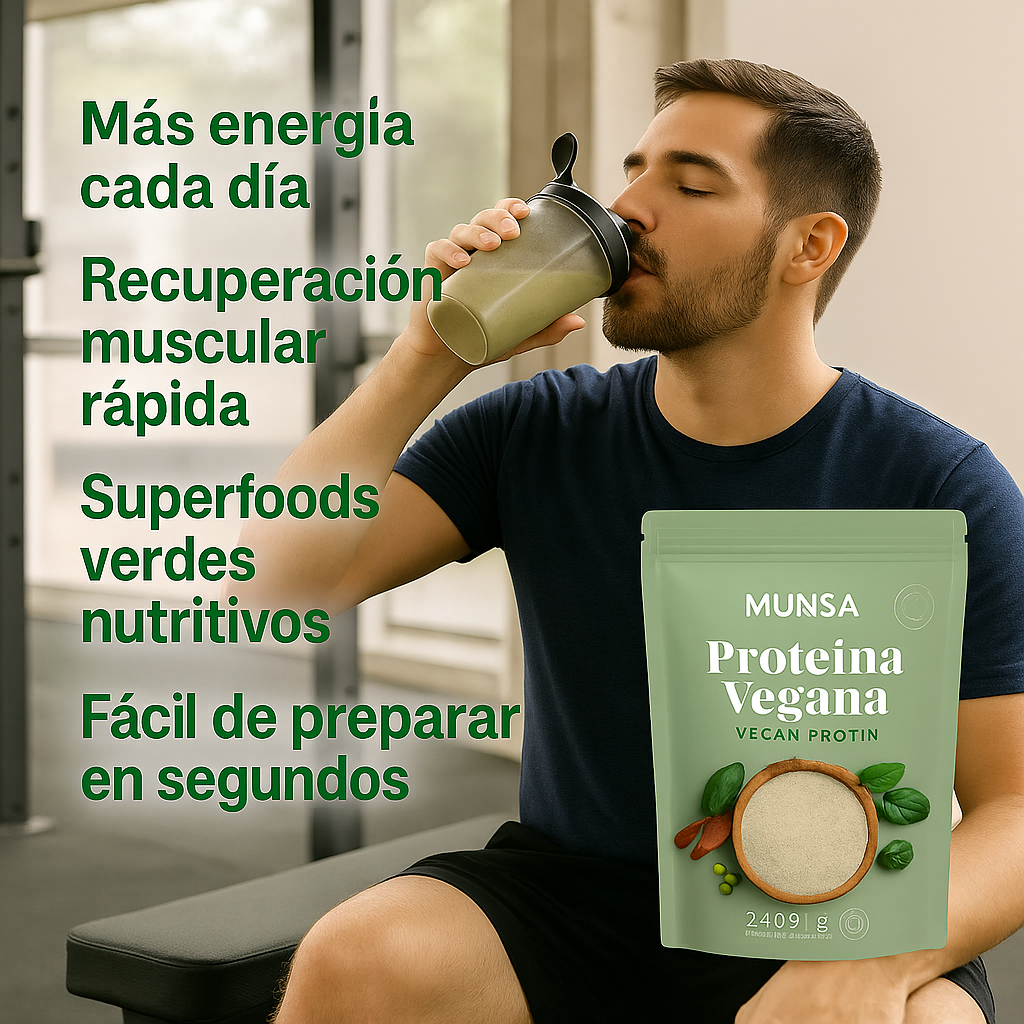 Proteína Vegana Munsa En Polvo Con Almendra Arveja Brócoli Y Espirulina Suplemento Natural Alto En Proteínas Energía Recuperación Muscular Saludable