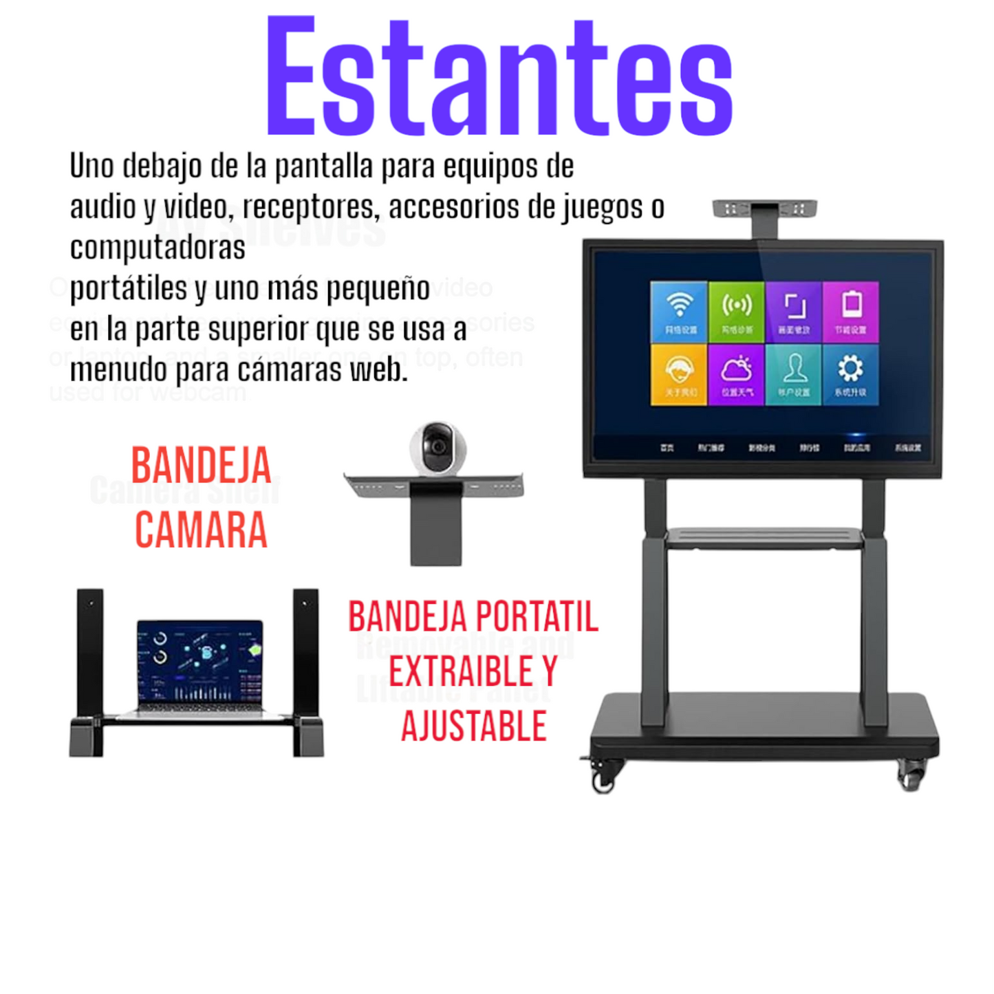 Soporte Pedestal Ruedas 32 A 70/max 50kg Tv Móvil Eventos