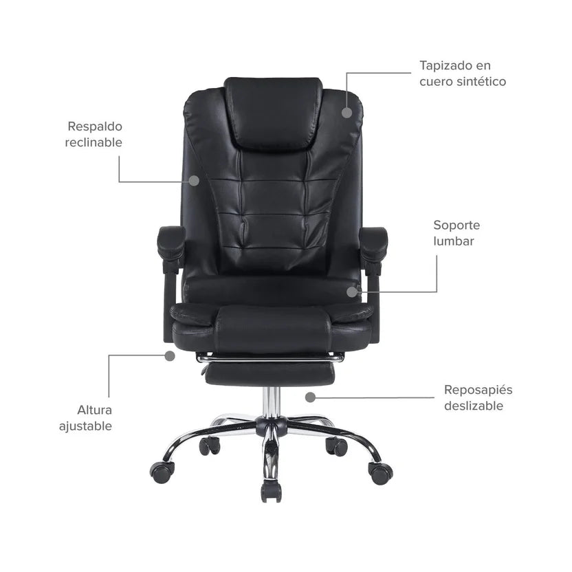 Complementa tu Silla de escritorio Ejecutiva Negro Ergonomus